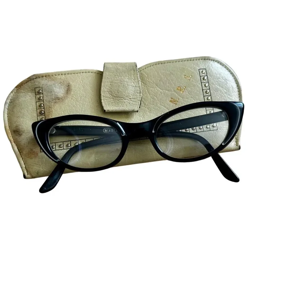 Vintage 1960s Black Cateye Glasses from Titmus